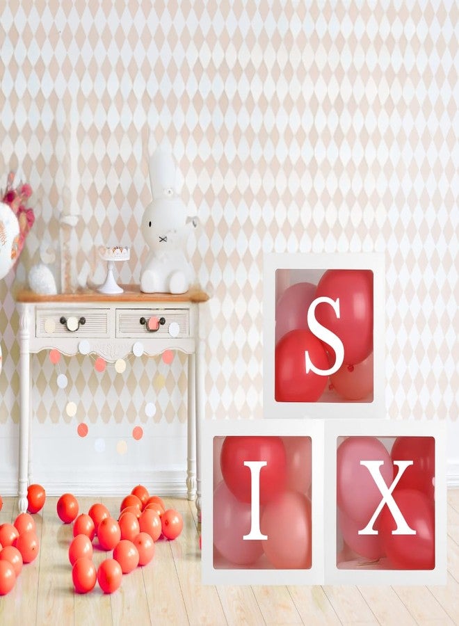 Festi Duck 'SIX' Balloon Box Set - Stylish Lettered Decor for sixth Birthday & sixth Aniversary Celebration (SIX Birthday Box) 7pcs set (SIX Balloon Box) - Image 1